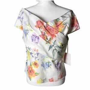 Curete Floral Off the Shoulder Floral Print Blouse Women's Size 10 NWT